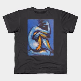 Blue Mood 3 - Female Nude Kids T-Shirt